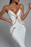 Sakina Metal Embellishment Maxi Dress - White