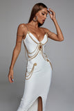 Sakina Metal Embellishment Maxi Dress - White