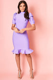 Shelley - Lilac Puff Sleeve Bandage Dress
