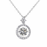 1/0.8 CT Moissanite Pendant For Women Simulated Diamond Necklace S925 Sterling Silver Jewelry Girl Valentine's Day Gift