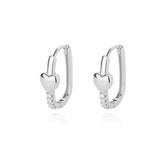 Square Circle Hoop Earrings For Women Luxury Stainless Steel Earring  Trend Elegant Wedding Jewelry Couple Gift