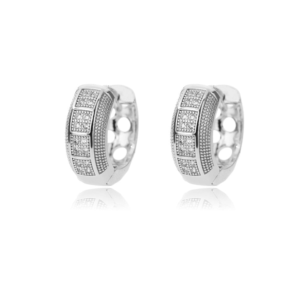 Square Circle Hoop Earrings For Women Luxury Stainless Steel Earring  Trend Elegant Wedding Jewelry Couple Gift