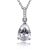 100% 925 Sterling Silver Pear Created Moissanite Gemstone Wedding Party Women Pendant Necklace Fine Jewelry Wholesale