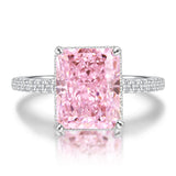 Luxury 925 Sterling Silver Created Moissanite Gemstone Birthstone Wedding Engagement Ring Fine Jewelry