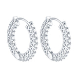 925 Sterling Silver Created Moissanite Gemstone Wedding Party Fashion Hoop Earrings For Women Fine Jewelry Wholesale
