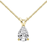925 Sterling Silver Pear Cut 1.5 CT VVS1 Real Moissanite Gemstone Fashion Daily Pendant Necklace Ladies Fine Jewelry