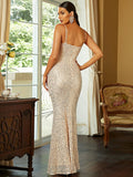 Formal Sleeveless Sequin Maxi Prom Dress XJ1475