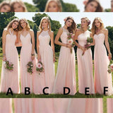 Sexy New Women Bridesmaid Dresses Chiffon Plus Size Lace Up Girl A Line Sweetheart One-Shoulder Sleeveless Wedding Party Gown