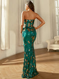Sequin Wrap Split Formal Dress XH1513
