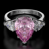 Luxury Ring 100% 925 Sterling Silver Pear Created Moissanite Aquamarine Gemstone Wedding Engagement Ring Fine Jewelry Wholesale