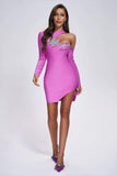 Claudia Diamonate Mini Bandage Dress - Purple