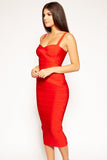Amber - Red Bandage Midi Dress