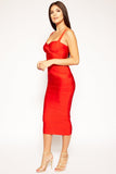 Amber - Red Bandage Midi Dress