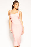 Amber - Candy Pink  Bandage Midi Dress