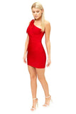 Jordyn - Red One Shoulder Bandage Mini Dress