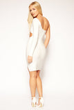 Cadie - White One Shoulder Cut Out Bandage Dress