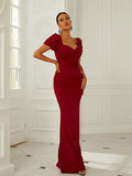 Mermaid Sweetheart Formal Maxi Red Evening Dress XH2204 S-4XL