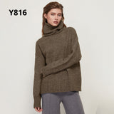 Autumn Winter Women Knitted Turtleneck Wool Sweaters Casual Basic Pullover Jumper Batwing Long Sleeve Loose Tops