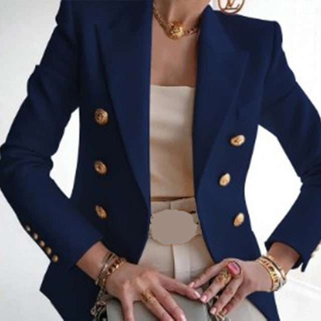 Women&#39;s New Solid Color Fashion Sexy Multi Buttons 2020 Summer And Autumn Casual Suit Office Wear Elegant Short Coat FC996